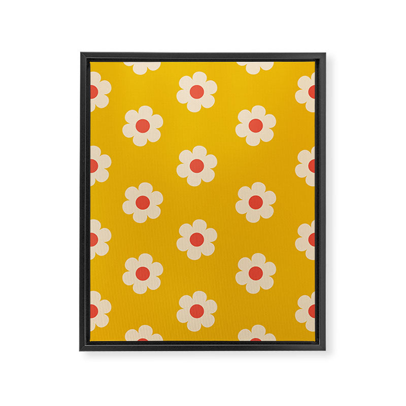 Yellow, Pink and Cream Daisy Flower Framed Canvas Print Gallery Image 8