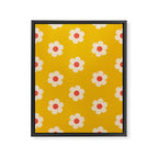 Yellow, Pink and Cream Daisy Flower Framed Canvas Print Gallery Image 8