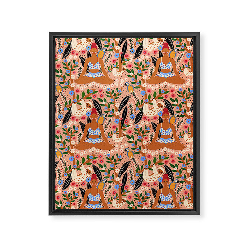 Yoga Plant Woman Portrait Framed Canvas Print Gallery Image 8
