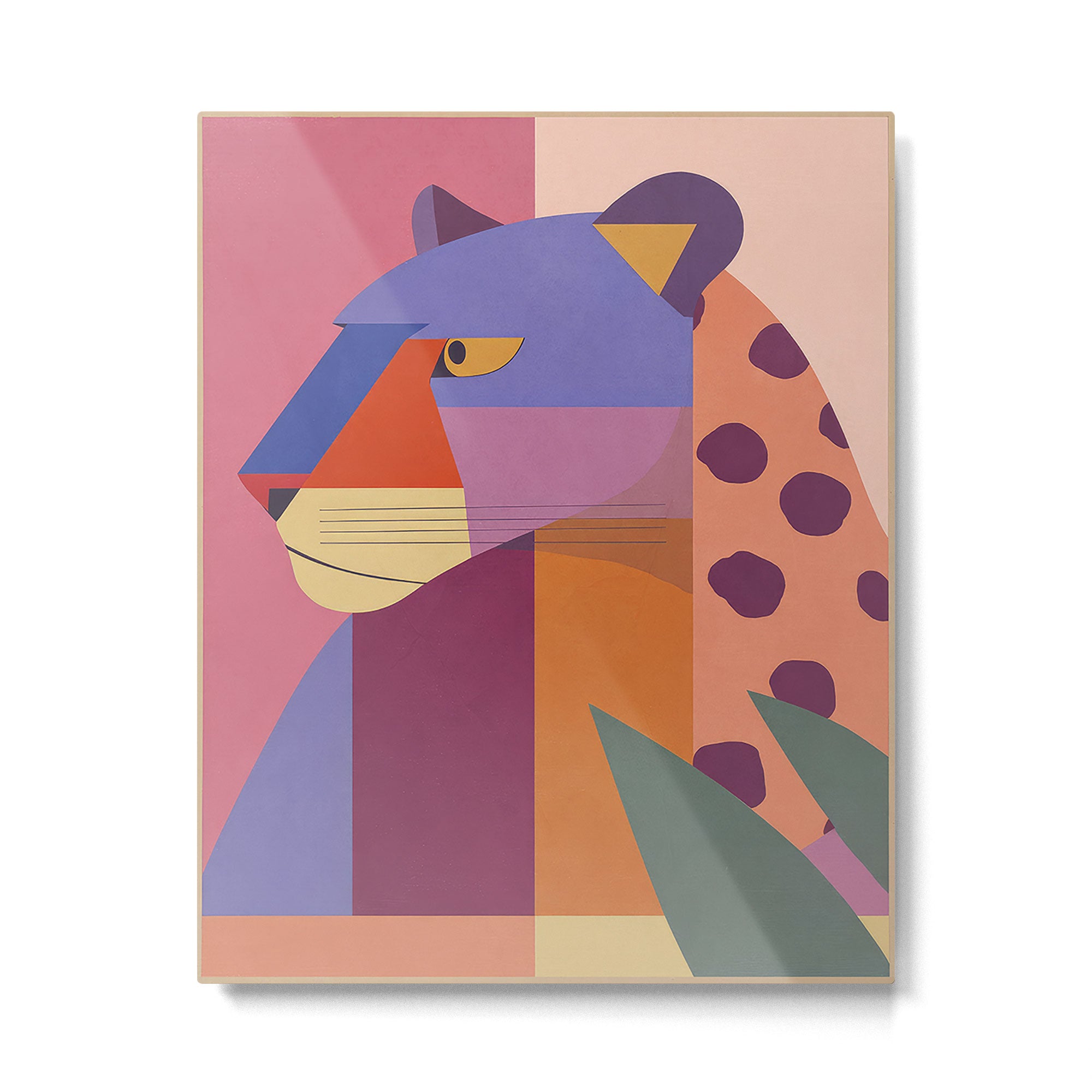 Abstract Leopard Portrait Metal Print Gallery Image 4