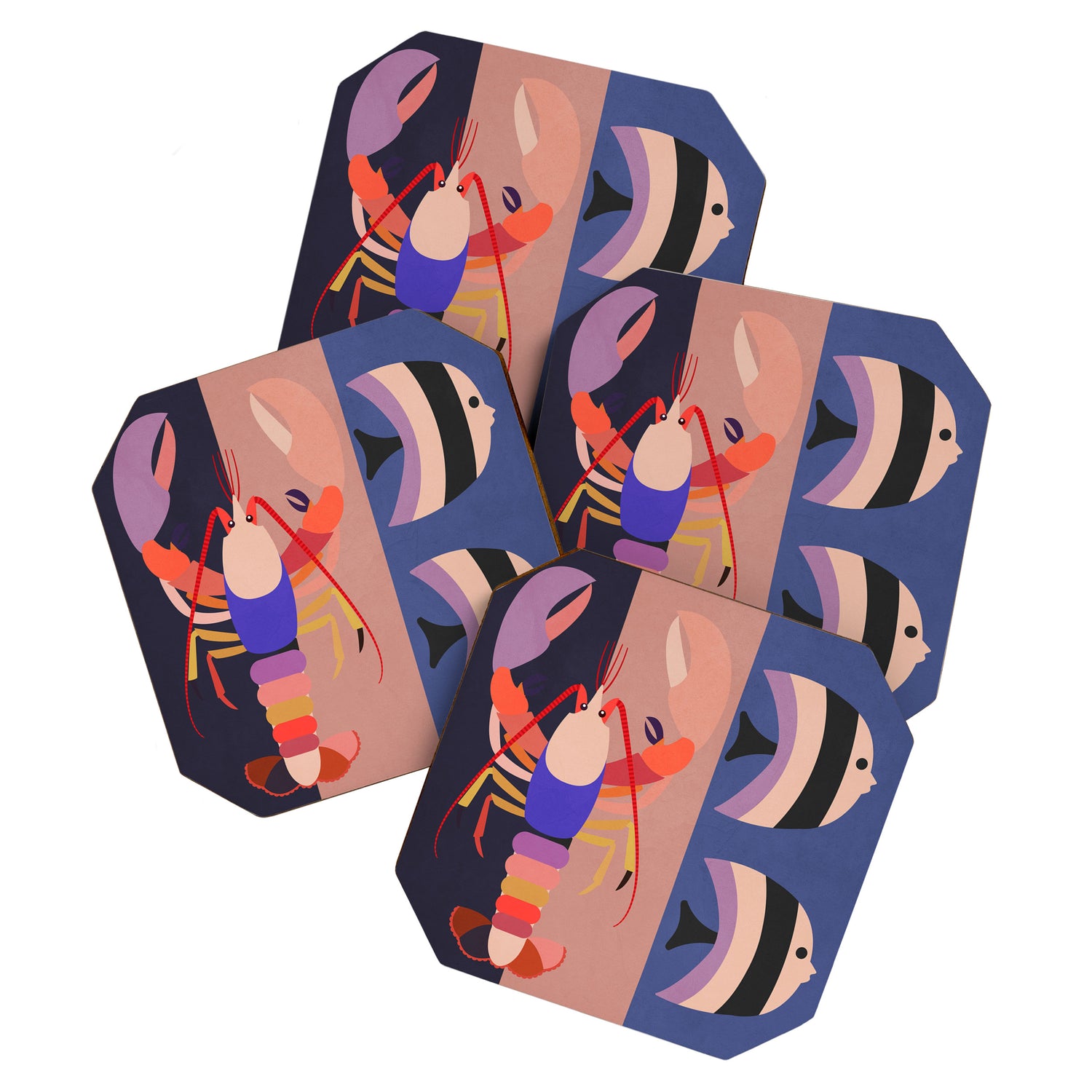 Abstract Marine Life 2 Coaster Gallery Image 1