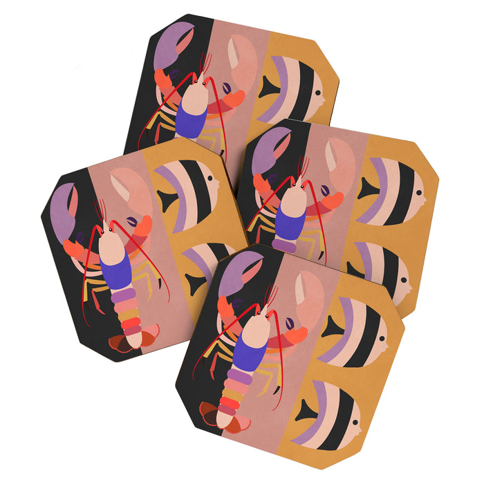 Abstract Marine Life Coaster Gallery Image 1