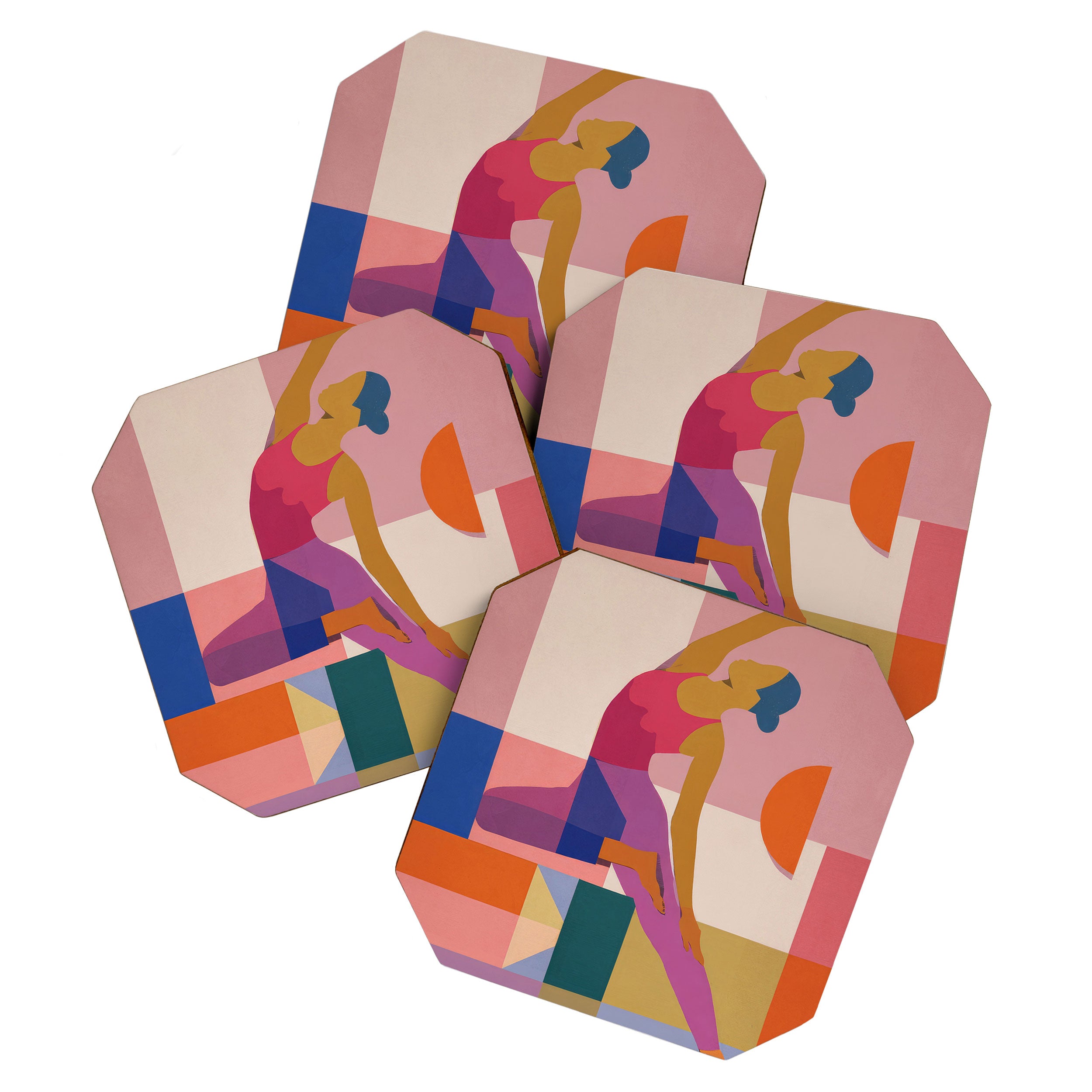 Abstract Yoga Pose Coaster Gallery Image 1