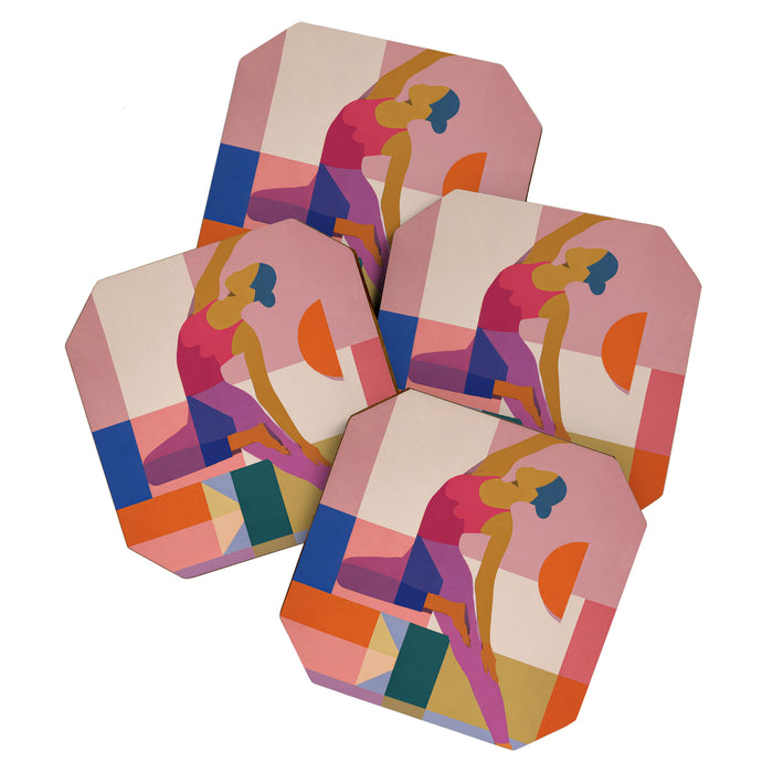 Abstract Yoga Pose Coaster Gallery Image 1