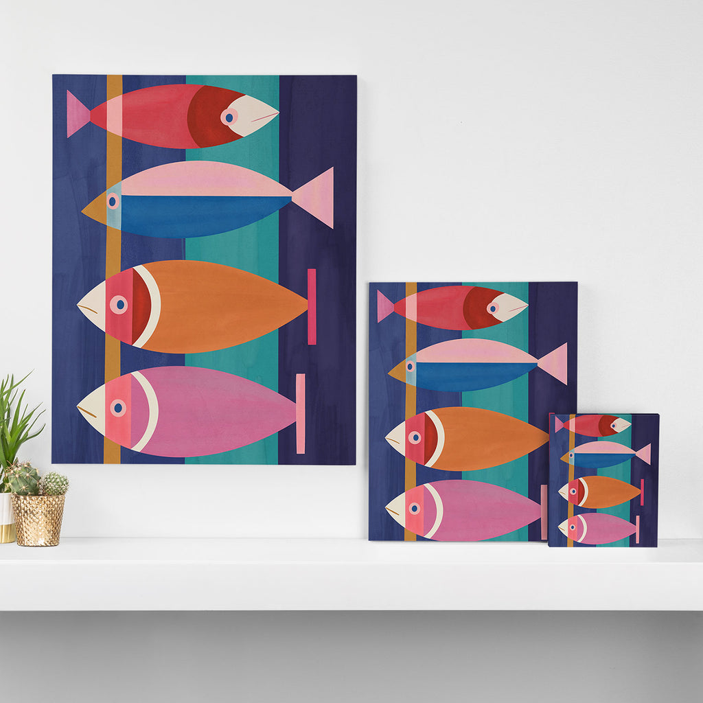 Colorful Abstract Fish Canvas Print Gallery Image 3