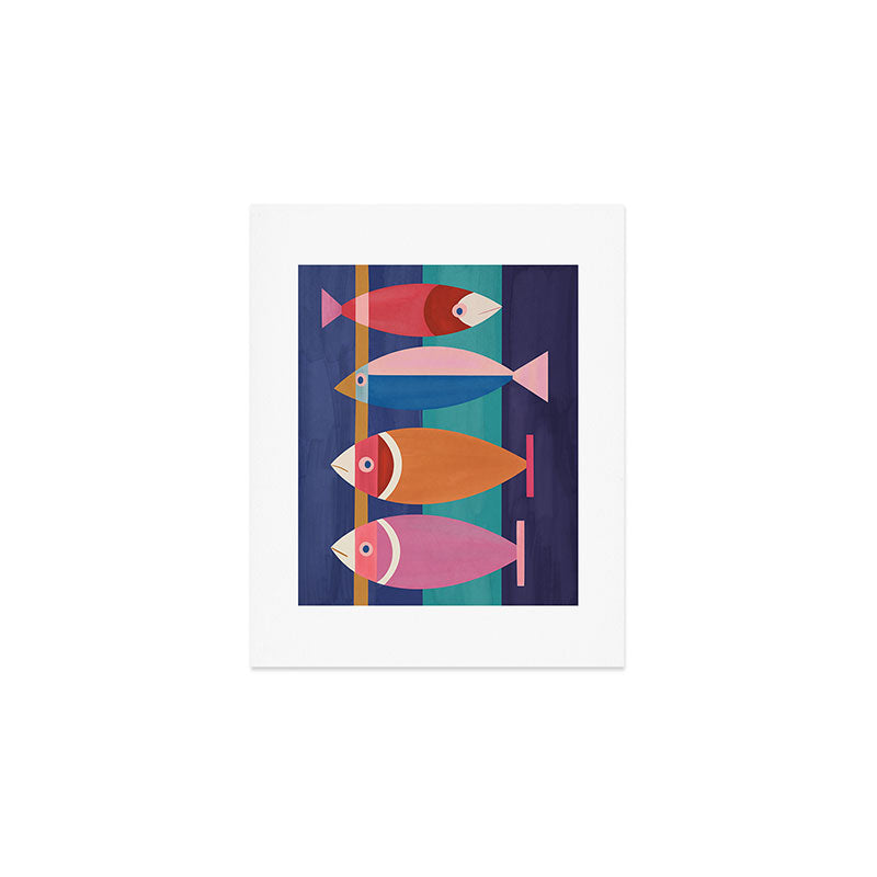 Colorful Abstract Fish Art Print Gallery Image 1
