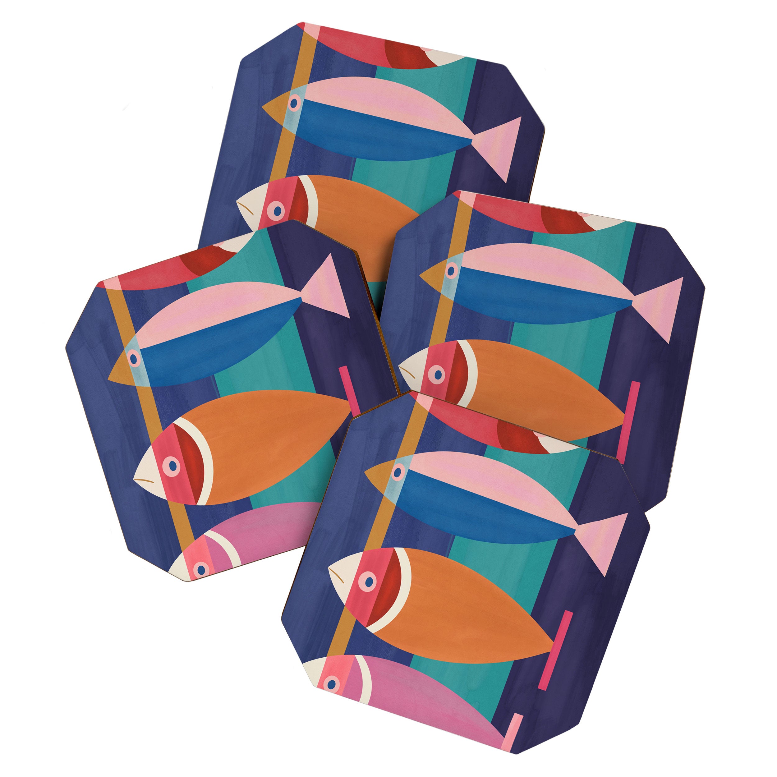 Colorful Abstract Fish Coaster Gallery Image 1