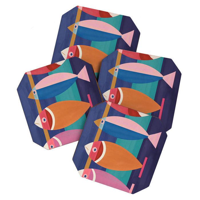 Colorful Abstract Fish Coaster Gallery Image 1
