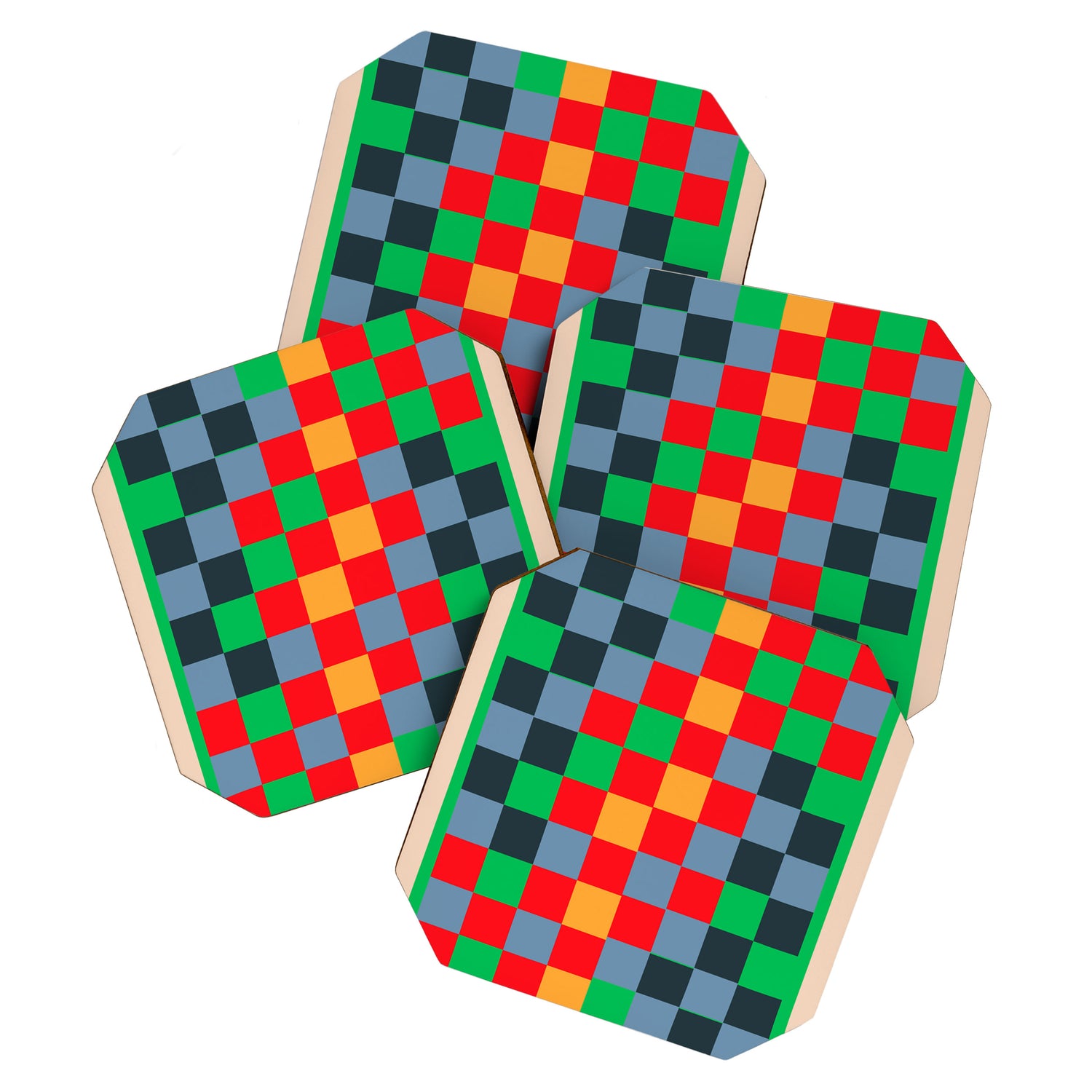 Colorful Checkerboard 2 Coaster Gallery Image 1