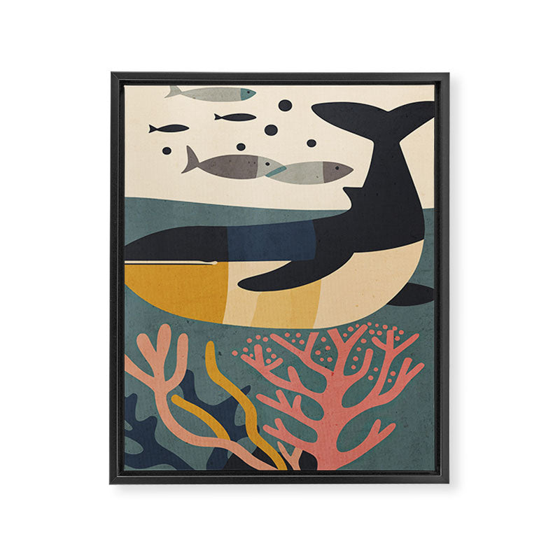 Drifting Whale Framed Canvas Print Gallery Image 6