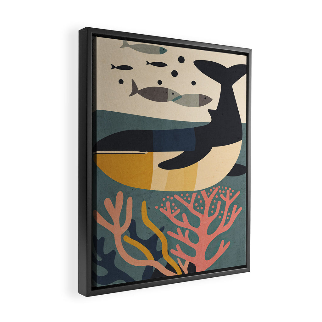 Drifting Whale Framed Canvas Print Gallery Image 2