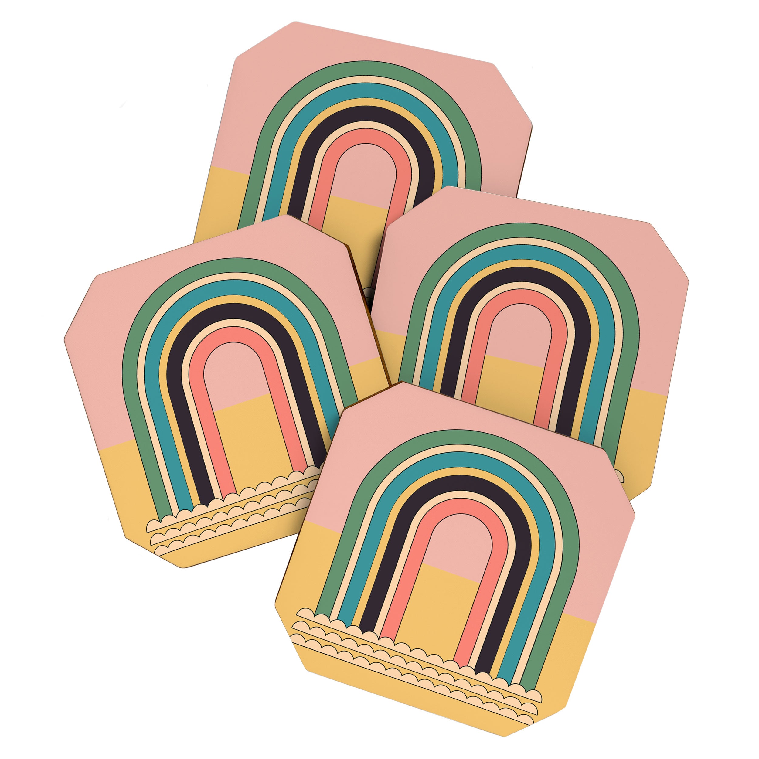 Geometric Abstraction Rainbow Coaster Gallery Image 1