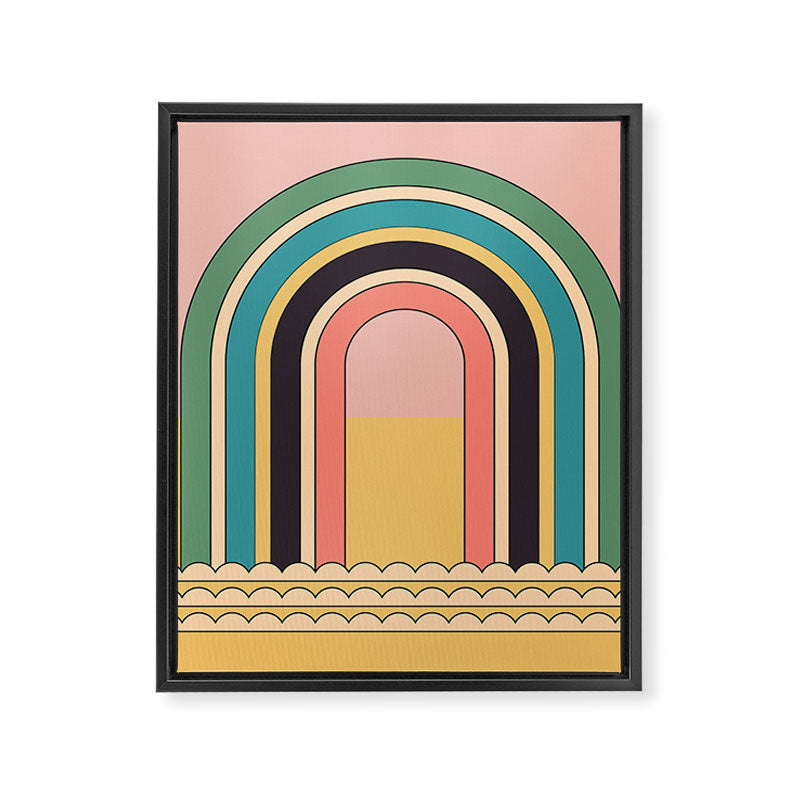 Geometric Abstraction Rainbow Framed Canvas Print Gallery Image 8