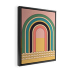 Geometric Abstraction Rainbow Framed Canvas Print Gallery Image 2