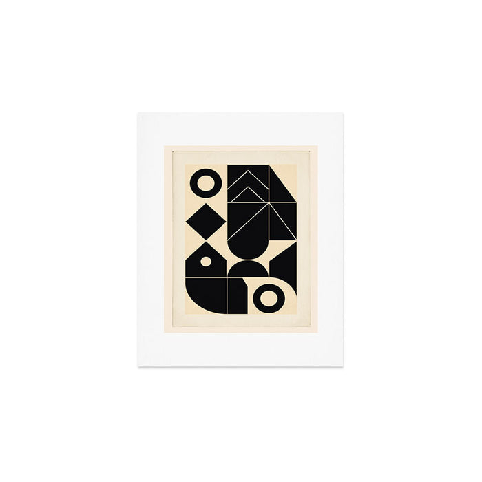 Geometric Shapes Black and White 4 Art Print Gallery Image 1