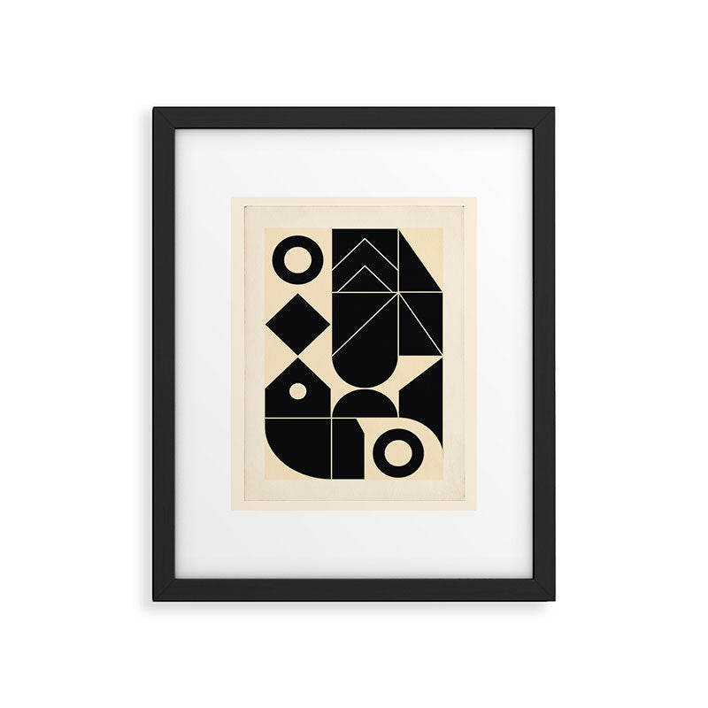 Geometric Shapes Black and White 4 Framed Art Print Gallery Image 5