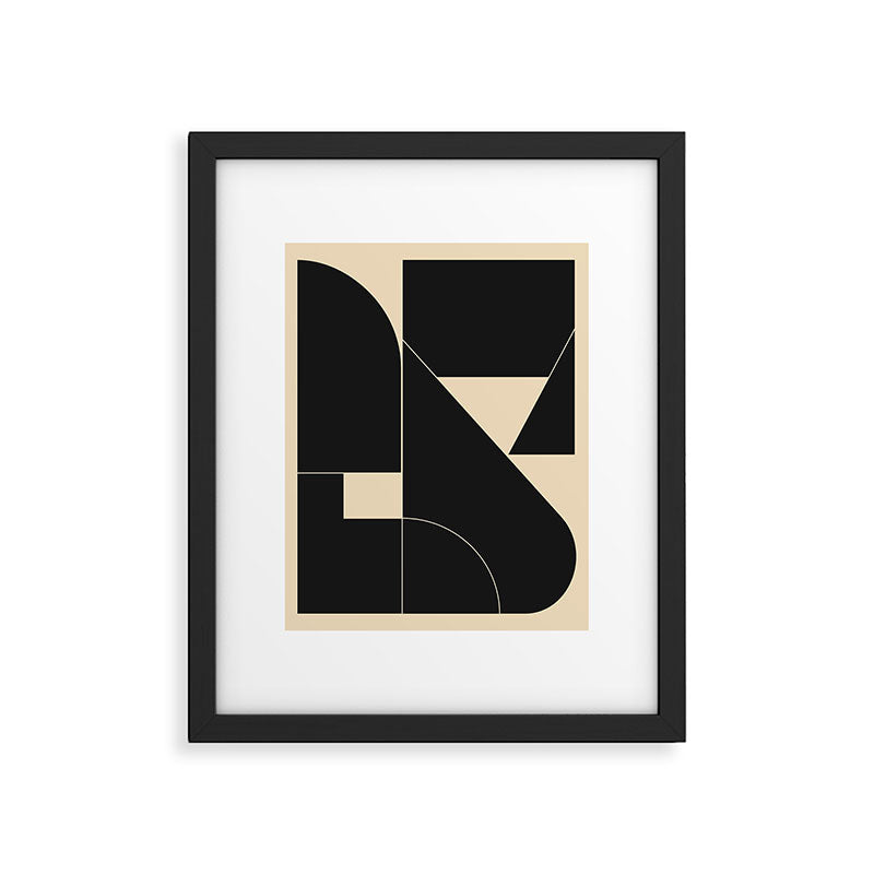 Geometric Shapes Black and White 6 Framed Art Print Gallery Image 5