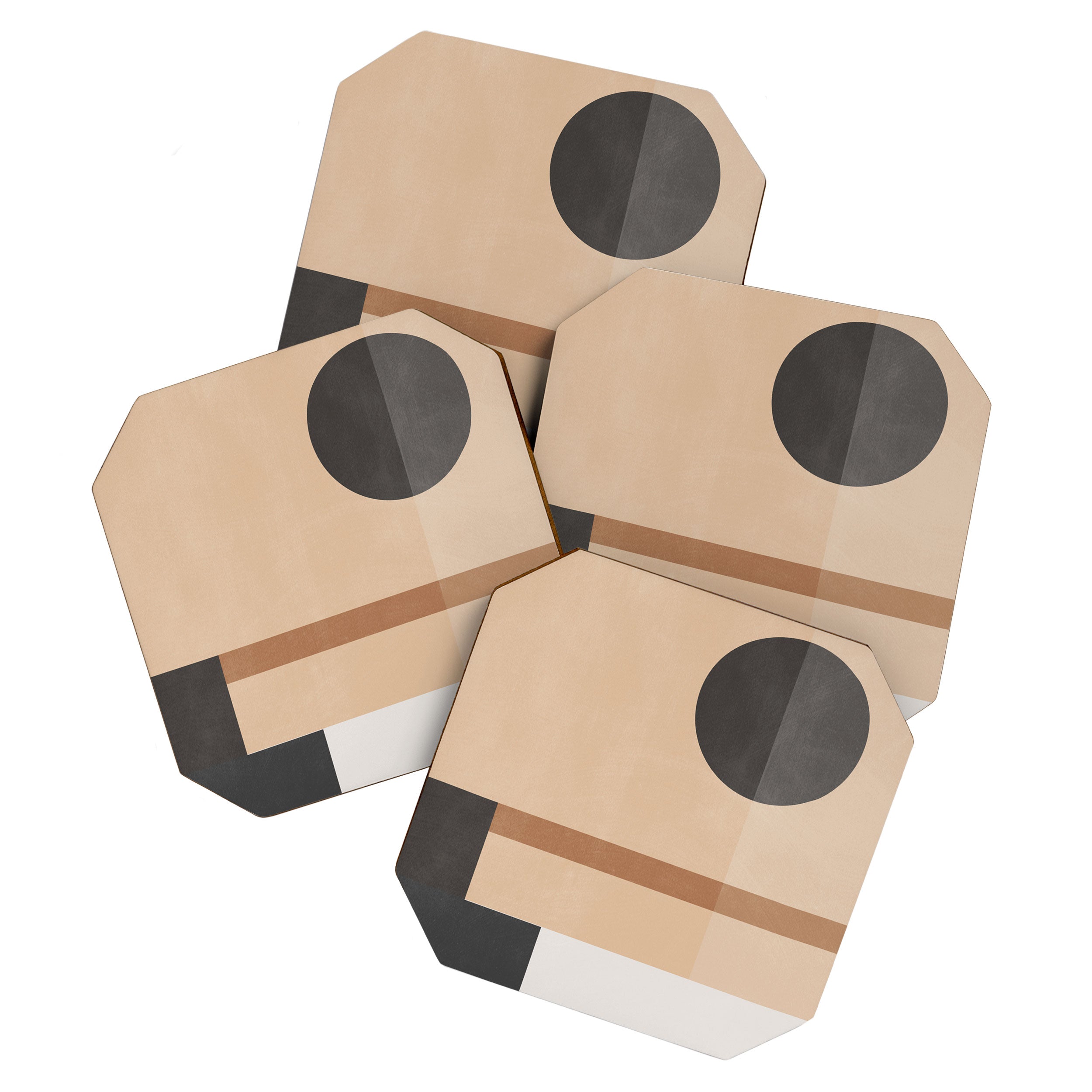 Mid Century Abstract Geometric 8 Coaster Gallery Image 1