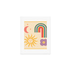 Minimal geometric abstraction Rainbow, Flower, Sun and Moon 2 Art Print Gallery Image 1