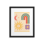 Minimal geometric abstraction Rainbow, Flower, Sun and Moon 2 Framed Art Print Gallery Image 6