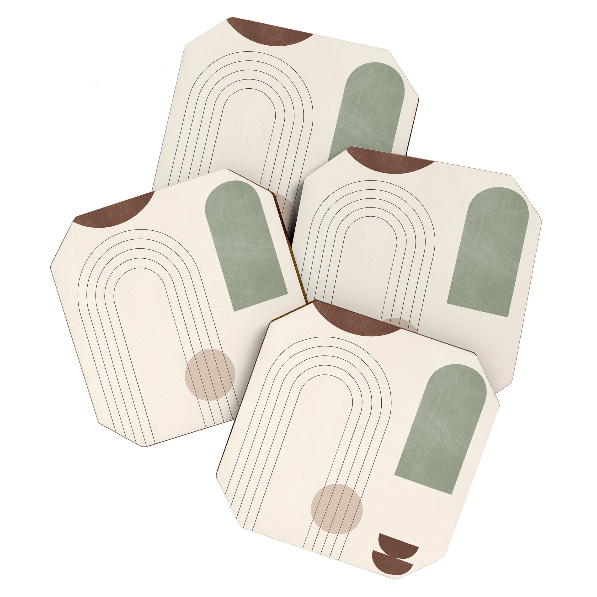 Minimal Geometric Shapes 180 Coaster Gallery Image 1