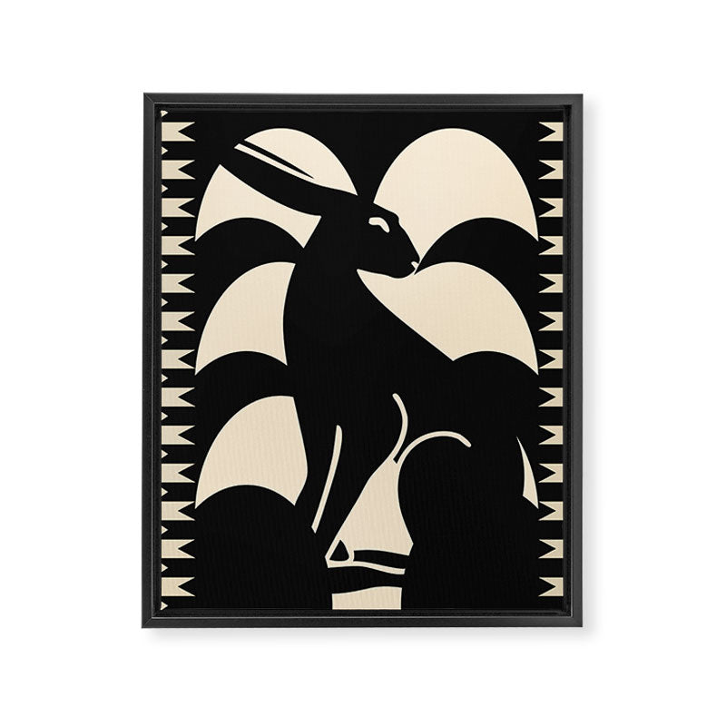 Minimalist Rabbit Framed Canvas Print Gallery Image 6