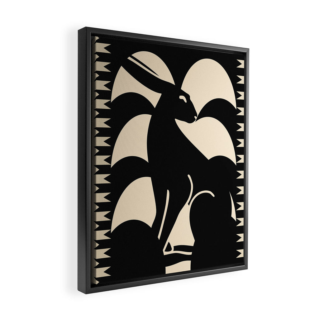 Minimalist Rabbit Framed Canvas Print Gallery Image 2
