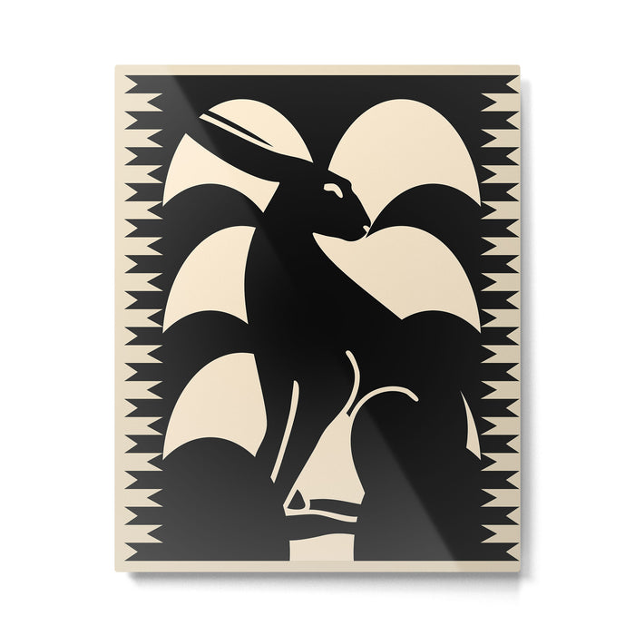 Minimalist Rabbit Metal Print Gallery Image 1