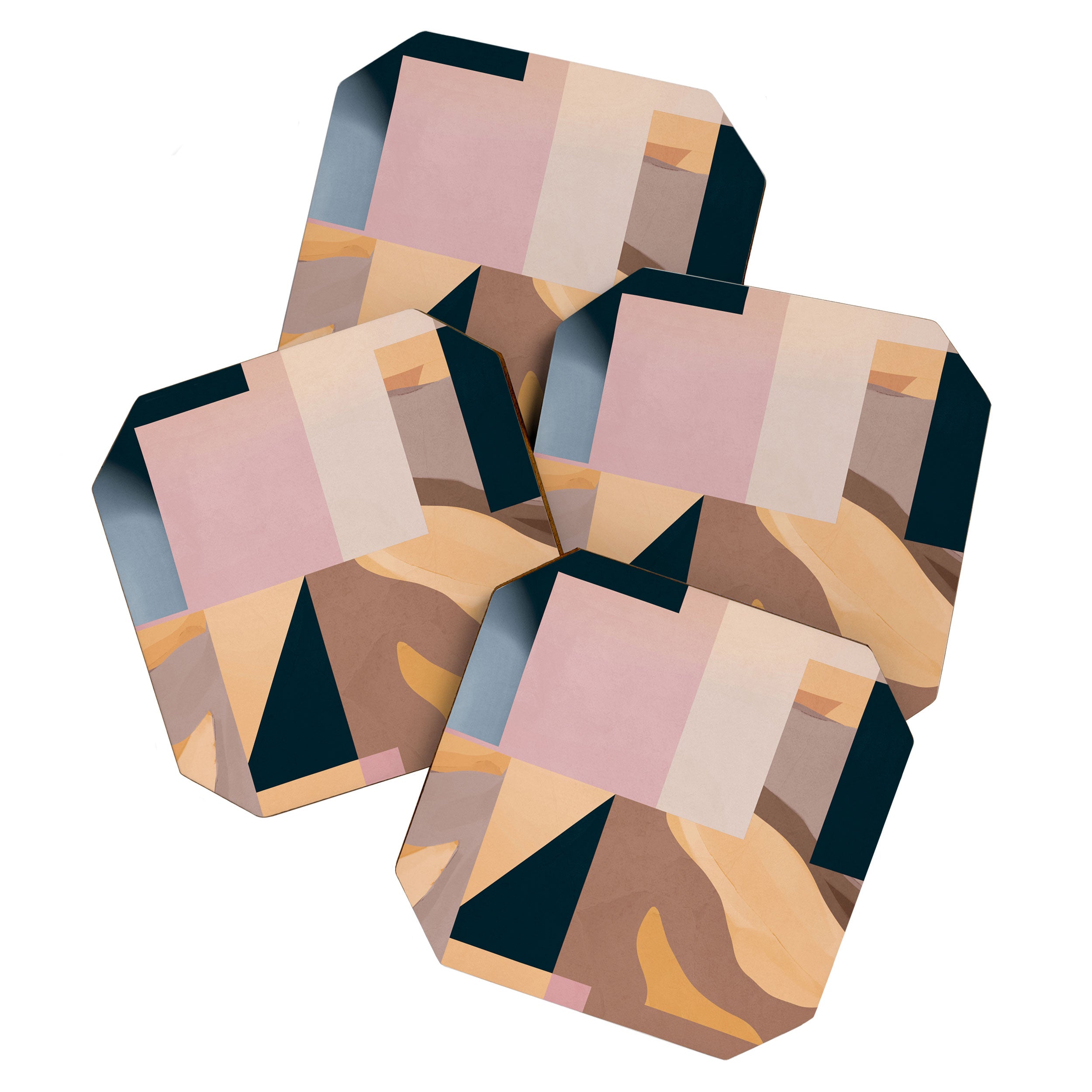 Modern Abstraction Mocha Mousse 2 Coaster Gallery Image 1