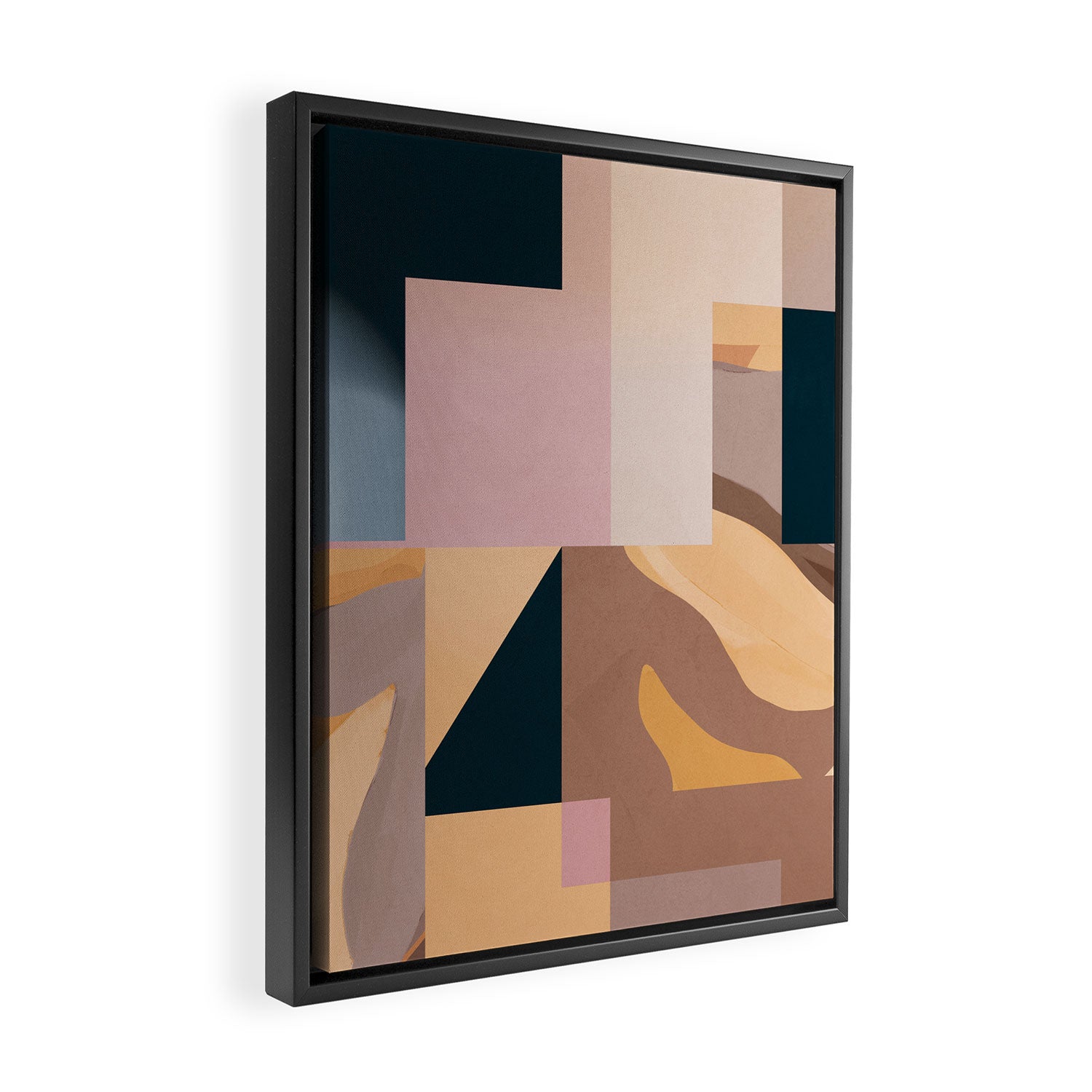 Modern Abstraction Mocha Mousse 2 Framed Canvas Print Gallery Image 2