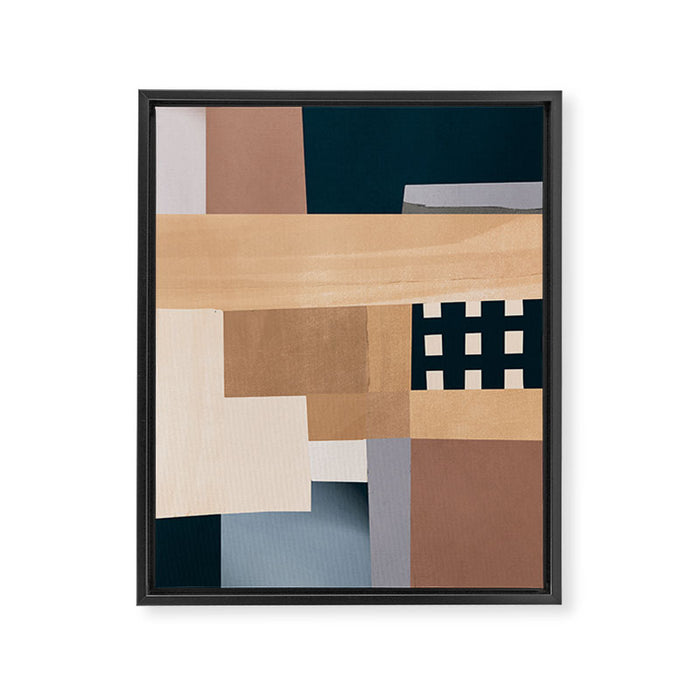 Modern Abstraction Mocha Mousse 3 Framed Canvas Print Gallery Image 1