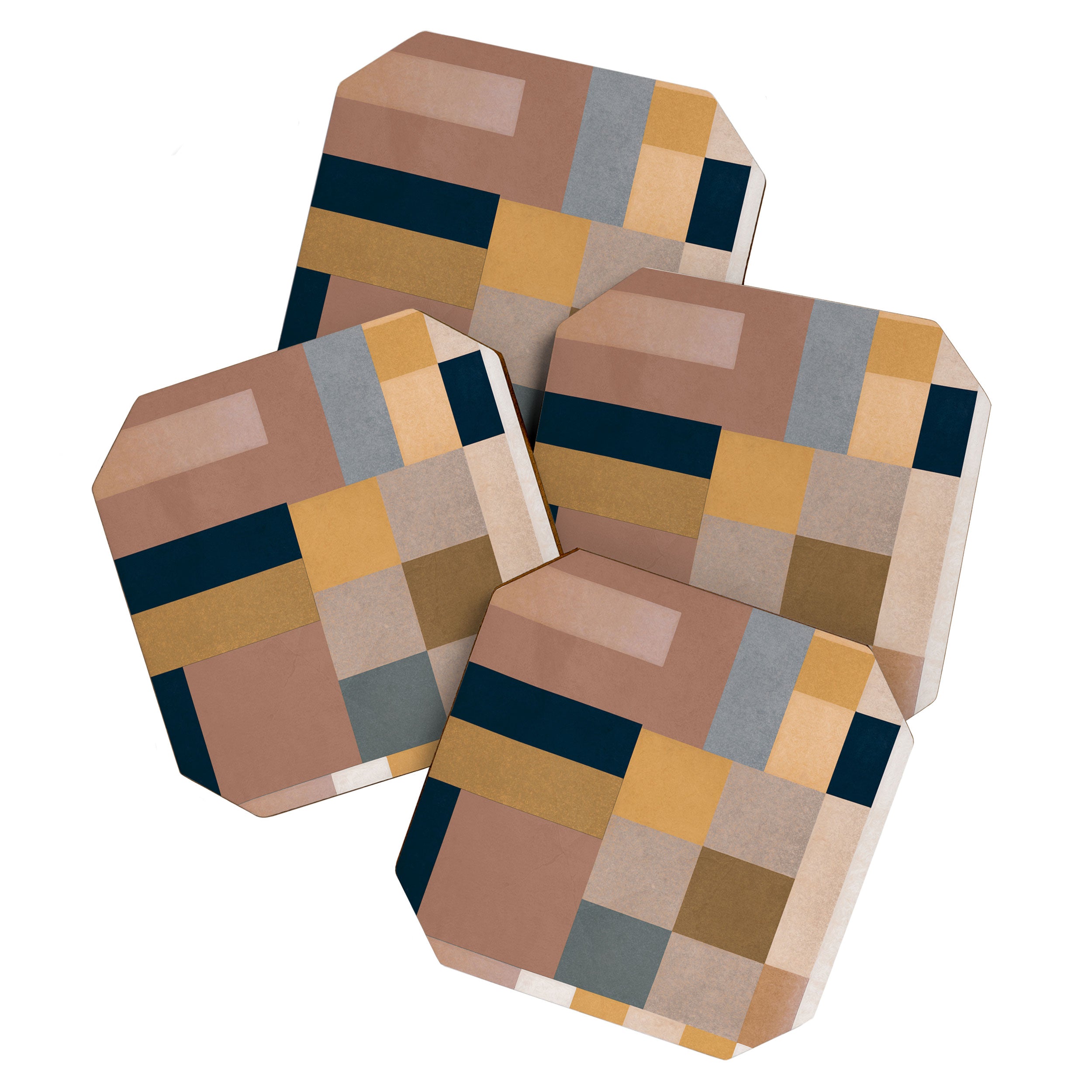 Modern Abstraction Mocha Mousse 4 Coaster Gallery Image 1