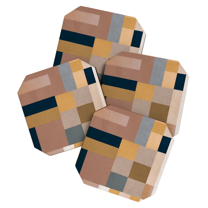 Modern Abstraction Mocha Mousse 4 Coaster Gallery Image 1