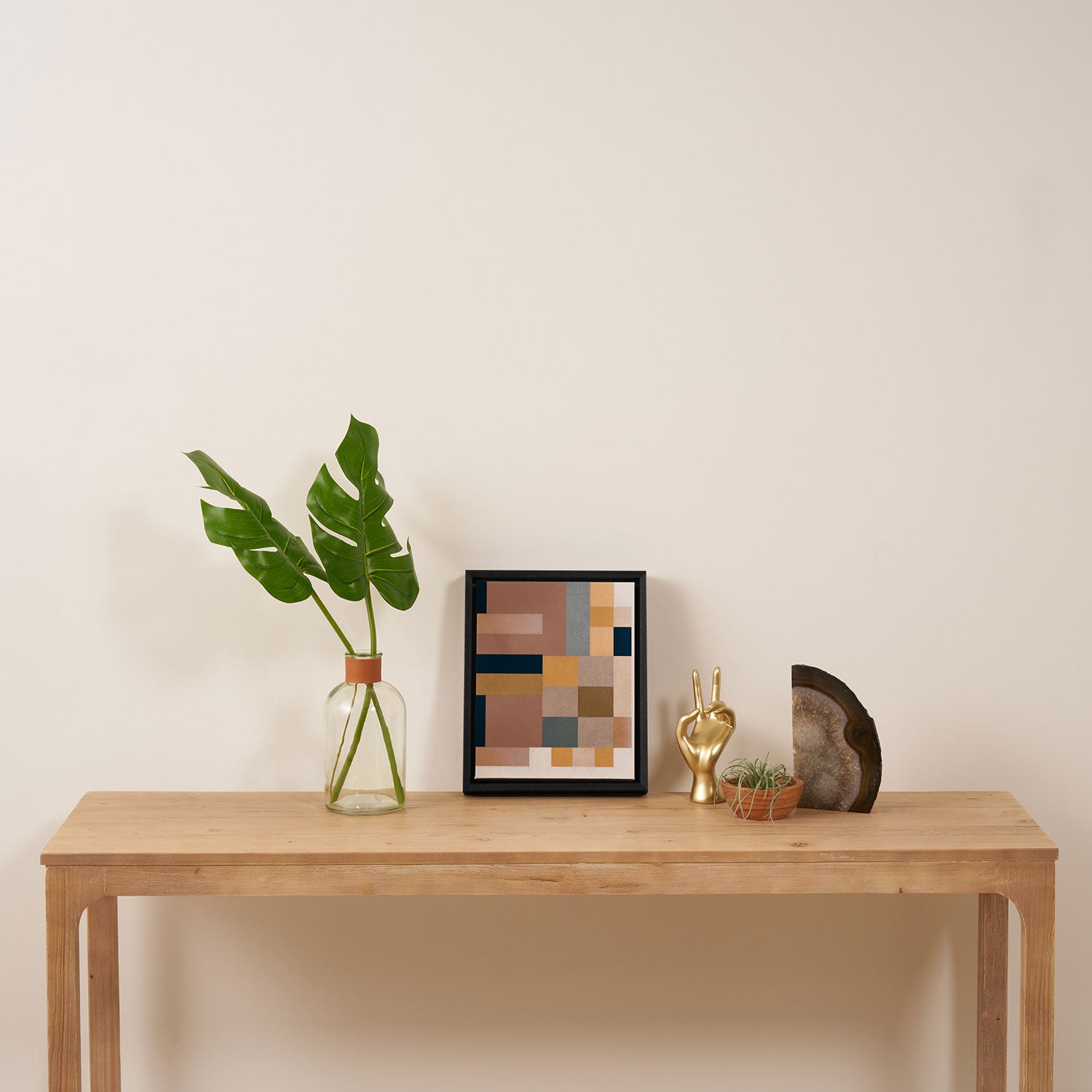 Modern Abstraction Mocha Mousse 4 Framed Canvas Print Gallery Image 4