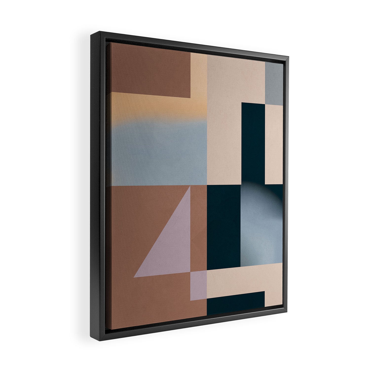 Modern Abstraction  Mocha Mousse Framed Canvas Print Gallery Image 2