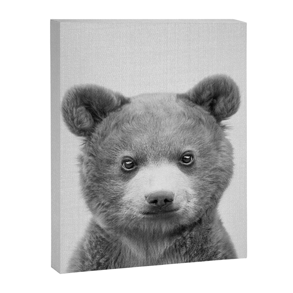 Baby Bear - Black & White Canvas Print Gallery Image 8