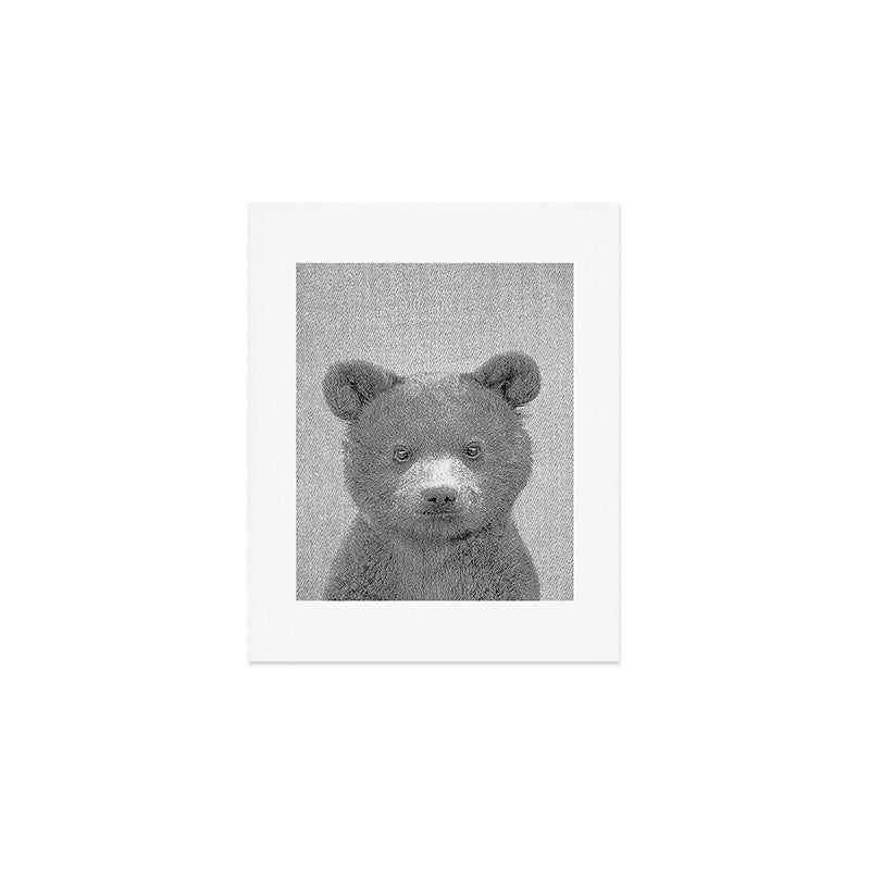 Baby Bear - Black & White Art Print Gallery Image 1