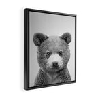 Baby Bear - Black & White Framed Canvas Print Gallery Image 2