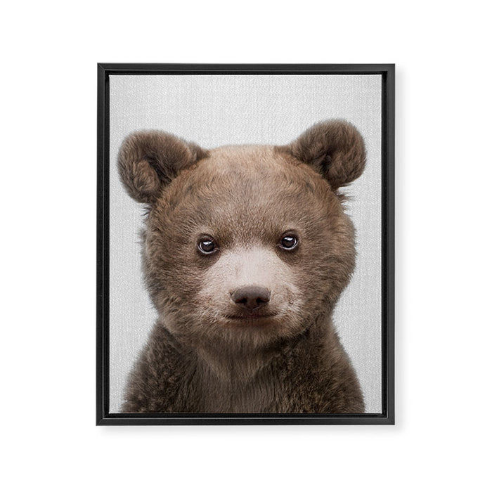Baby Bear - Colorful Framed Canvas Print Gallery Image 1