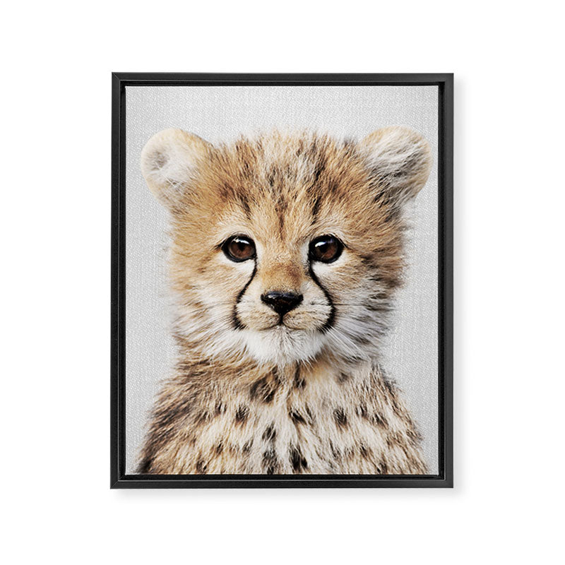 Baby Cheetah - Colorful Framed Canvas Print Gallery Image 8