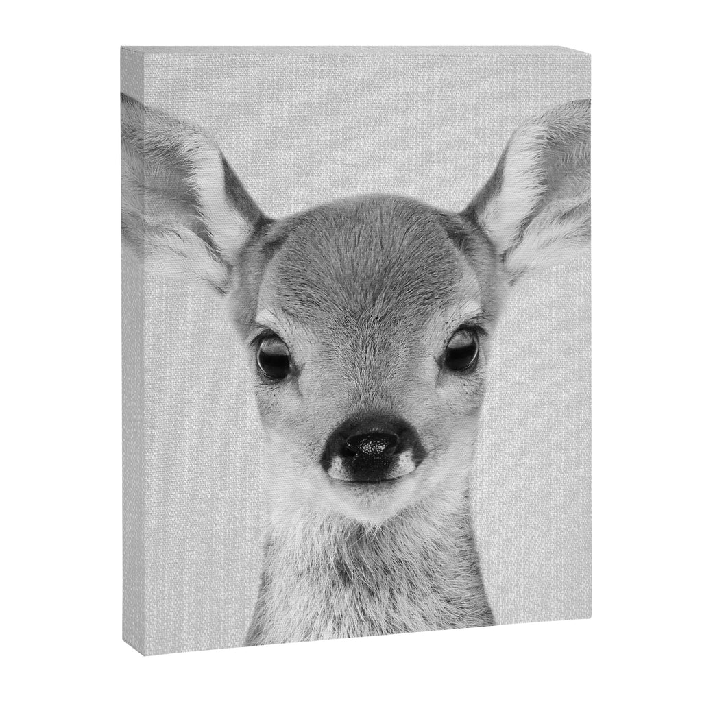Baby Deer - Black & White Canvas Print Gallery Image 8