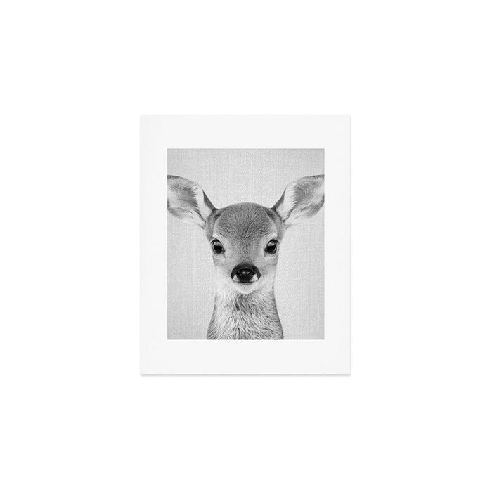 Baby Deer - Black & White Art Print Gallery Image 1