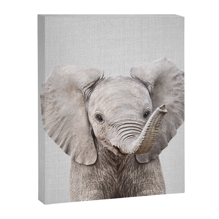 Baby Elephant - Colorful Canvas Print Gallery Image 1