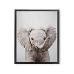Baby Elephant - Colorful Framed Canvas Print Gallery Image 8
