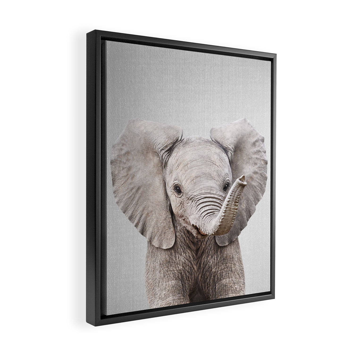 Baby Elephant - Colorful Framed Canvas Print Gallery Image 2