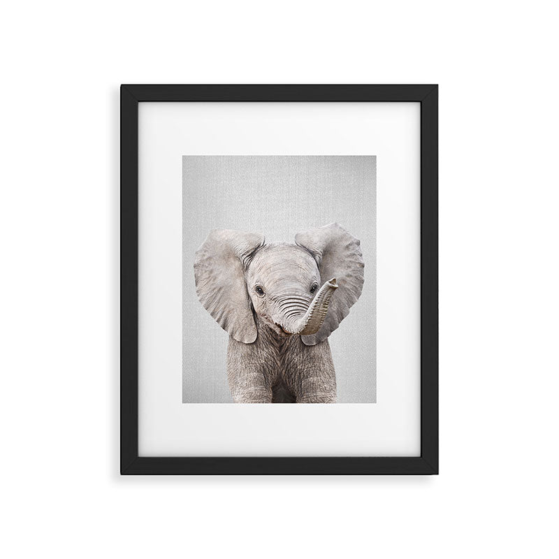 Baby Elephant - Colorful Framed Art Print Gallery Image 6