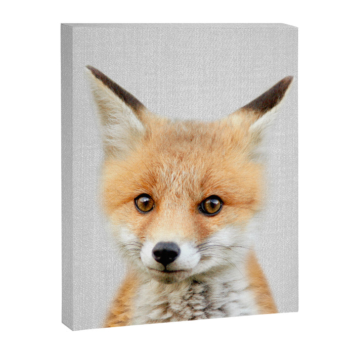 Baby Fox - Colorful Canvas Print Gallery Image 1