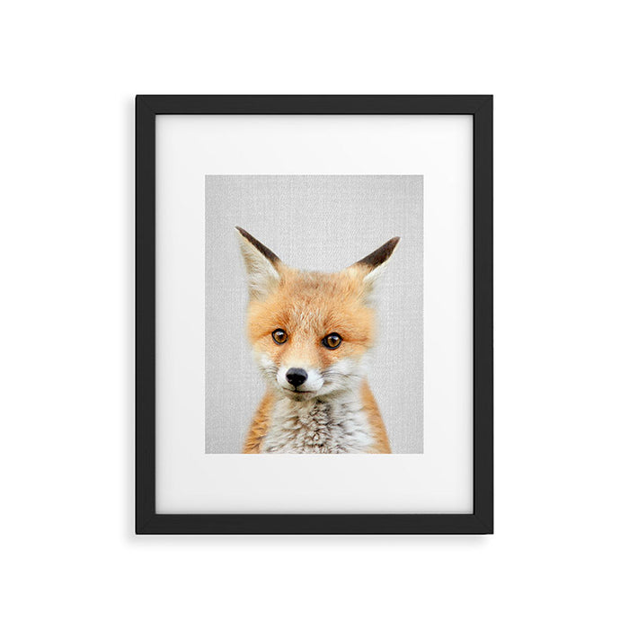 Baby Fox - Colorful Framed Art Print Gallery Image 1