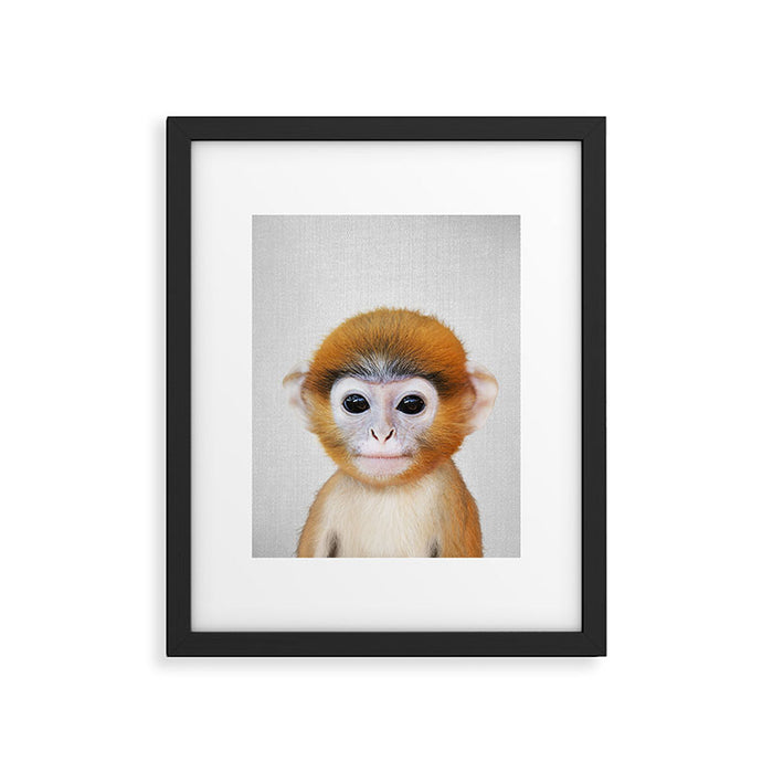 Baby Monkey - Colorful Framed Art Print Gallery Image 1