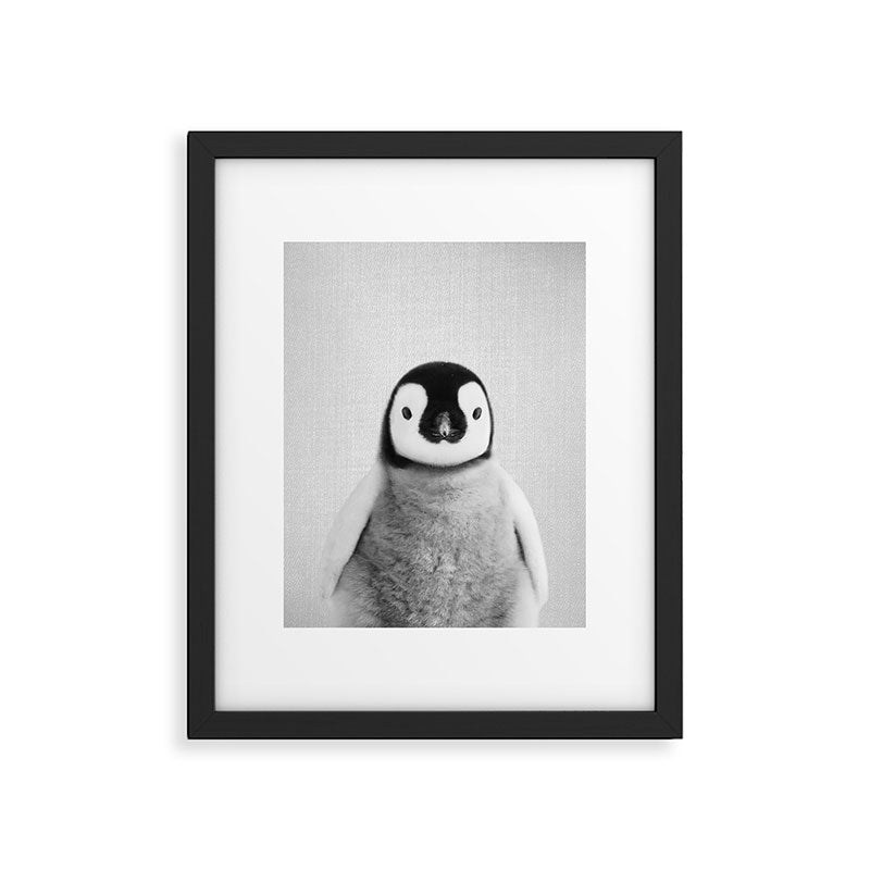 Baby Penguin - Black & White Framed Art Print Gallery Image 4